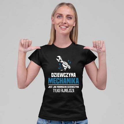 Dziewczyna mechanika jest jak normalna dziewczyna - damska koszulka na prezent - zdjęcie 2