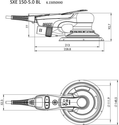 Metabo SXE 150-5.0 BL szlifierka mimośrodowa 150 mm 350W w kartonie 615050000 - zdjęcie 3