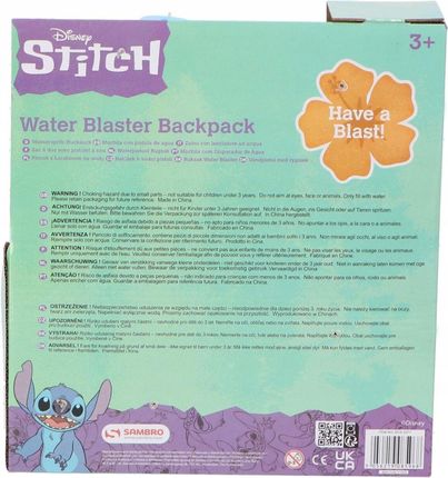 Sambro Miotacz Na Wodę Plecak Lilo & Stitch Z Sikawką Wodny Pistolet Plecaczek - zdjęcie 3