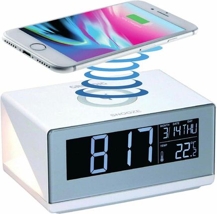 Grundig Budzik z bezprzewodową ładowarką Biały - zdjęcie 3