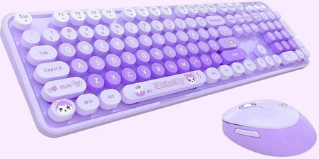 Zestaw klawiatura + mysz Mofii Sweet New 2.4G Fioletowa (68095) - zdjęcie 2