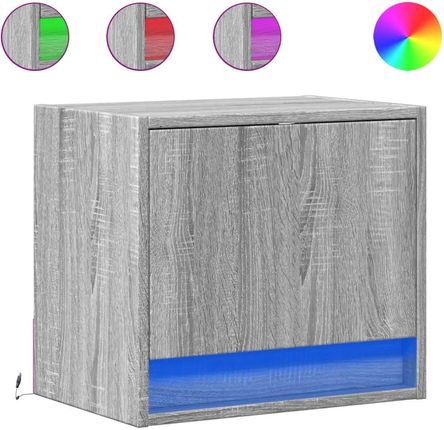 Wiszące szafki nocne z LED, 2 szt., szary dąb sonoma - zdjęcie 2
