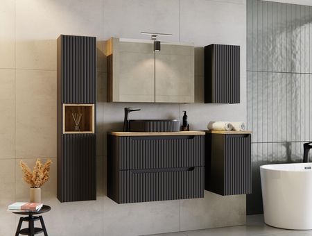 Comad Szafka Łazienkowa Pod Blat Nova 30 Cm Czarny Połysk 81 1D - zdjęcie 4
