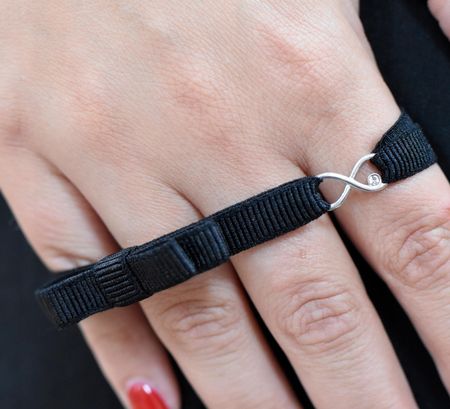 ZŁOTA BRANSOLETKA WSTĄŻKA KOKARDKA NIESKOŃCZONOŚĆ SREBRO 925 PREZENT - zdjęcie 6