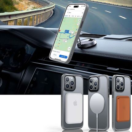 4Kom Etui Do Iphone 15 Pro Obudowa Mag Safe Case Pokrowiec Plecki Cover Matowe - zdjęcie 4