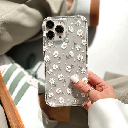 Pieceofcase Etui Przeźroczyste Z Nadrukiem Motorola Moto E13 Kwiatki Stokrotki Białe - zdjęcie 3