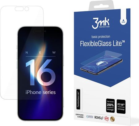 3Mk Hybrydowe Szkło Flexibleglass Lite Do Apple Iphone 16 Plus 0,16 Mm 6H - zdjęcie 2