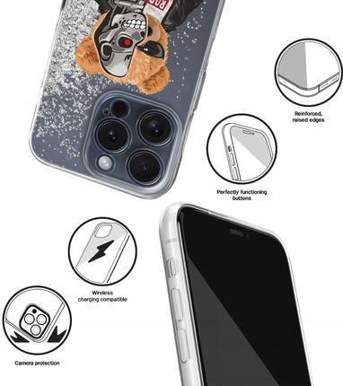 Babaco Etui Do Apple Iphone 13 Pro Max Teddy Robot 001 Płynny Brokat - zdjęcie 5