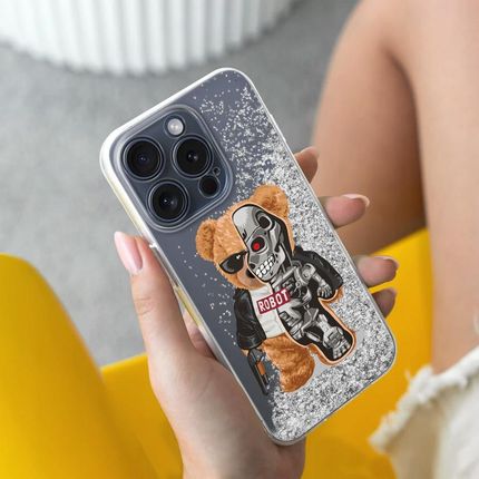 Babaco Etui Do Apple Iphone 13 Pro Max Teddy Robot 001 Płynny Brokat - zdjęcie 3