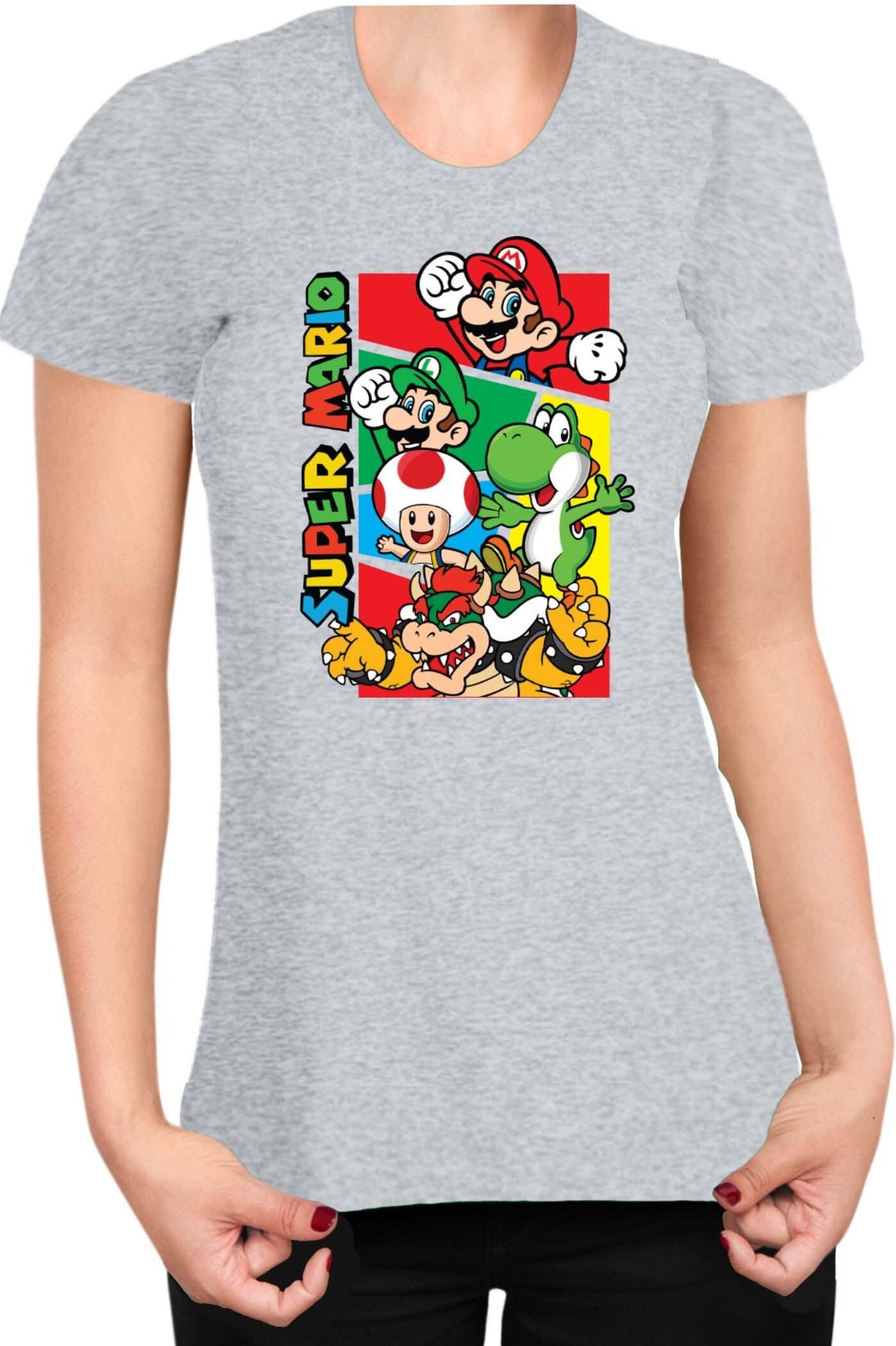 Mario Bros Game Koszulka Damska Super Mario Bros Luigi Bowser Lady L