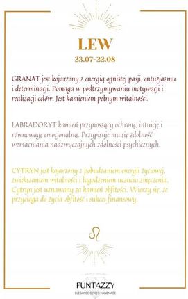 Pierścionek ZODIAK LEW - LABRADORYT CYTRYN GRANAT - ENERGIA - zdjęcie 5