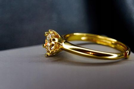 Pierścionek Szampański Moissanit srebro 925 złoty moissanite - zdjęcie 5