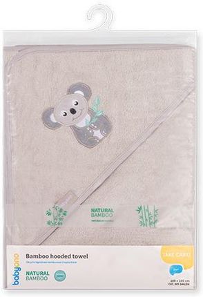 BabyOno Okrycie kąpielowe bambusowe ręcznik z kapturkiem NATURAL BAMBOO 100 x 100cm szare 346/06 - zdjęcie 4