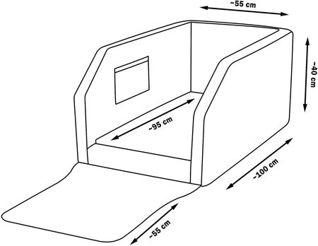 Transporter samochodowy dla psa na tylne siedzenie z materacem i pasem bezpieczeństwa 55x100 cm (czarny-czerwony) - zdjęcie 4