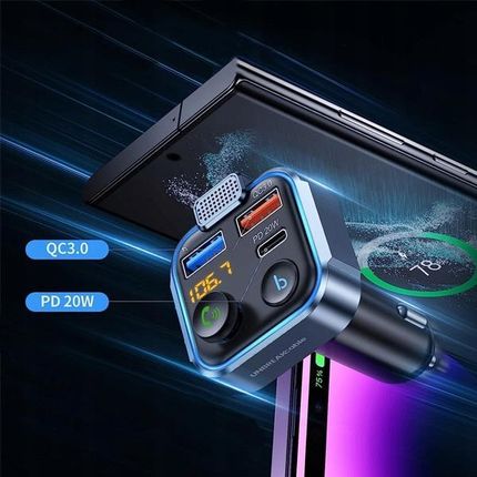 ECOBOX TRANSMITER FM 12/24 V BLUETOOTH 2 X USB + PD 20W - zdjęcie 4