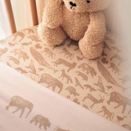 Jollein Baby & Kids Prześcieradło Do Łóżeczka 120x60cm Animals Nougat (51150767044) - zdjęcie 5