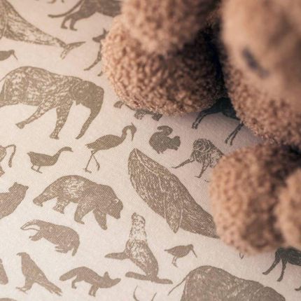 Jollein Baby & Kids Prześcieradło Do Łóżeczka 120x60cm Animals Nougat (51150767044) - zdjęcie 4