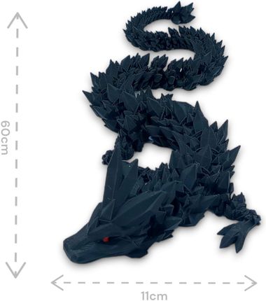 Kryształowy Smok Maxi, 60cm Długość, Figurka Przegubowa - zdjęcie 2
