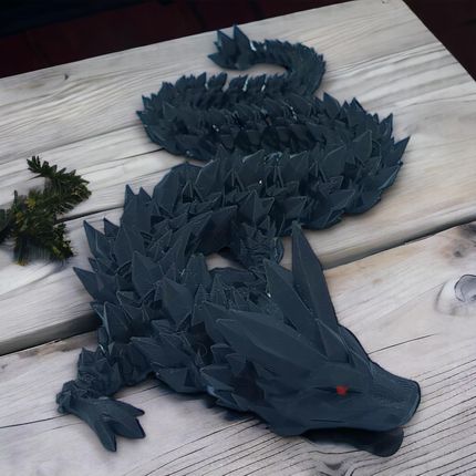 Kryształowy Smok Maxi, 60cm Długość, Figurka Przegubowa - zdjęcie 3