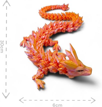 Kryształowy Smok Mini, 30cm Długość, Figurka Przegubowa - zdjęcie 4