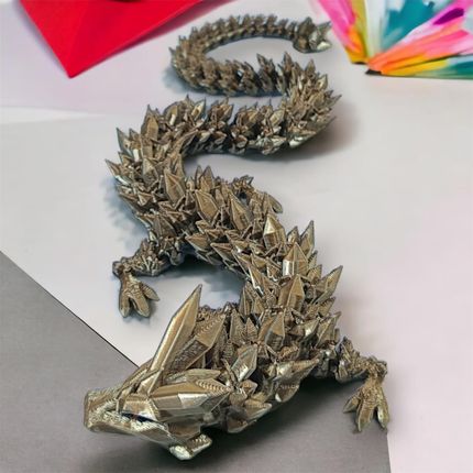 Kryształowy Smok Mini, 30cm Długość, Figurka Przegubowa - zdjęcie 6