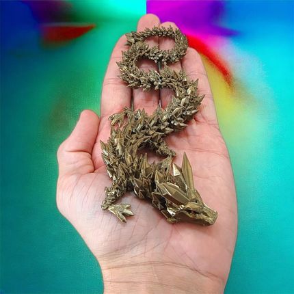 Kryształowy Smok Mini, 30cm Długość, Figurka Przegubowa - zdjęcie 2