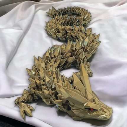 Kryształowy Smok Midi, 45cm Długość, Figurka Przegubowa - zdjęcie 3