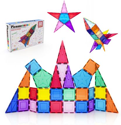 Picassotiles Klocki Magnetyczne Konstrukcyjne 32El. Picasso Tiles Duże Edukacyjne - zdjęcie 3