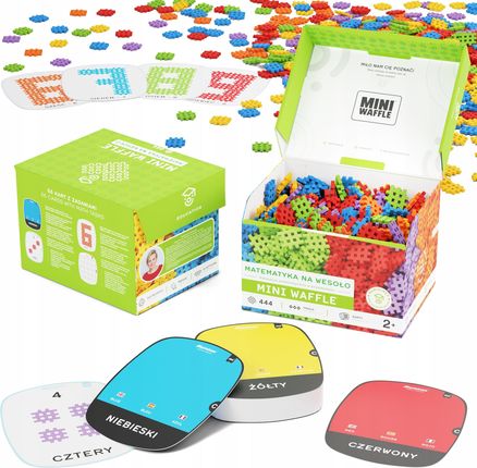 Marioinex Edu Klocki Mini Wafle Matematyka Na Wesoło 444Szt. + Karty Pracy - zdjęcie 5