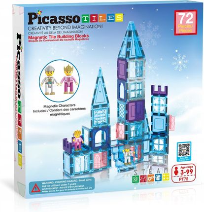 Picassotiles Klocki Magnetyczne Konstrukcyjne 72El. Zamek Lodu Figurki Duże - zdjęcie 2
