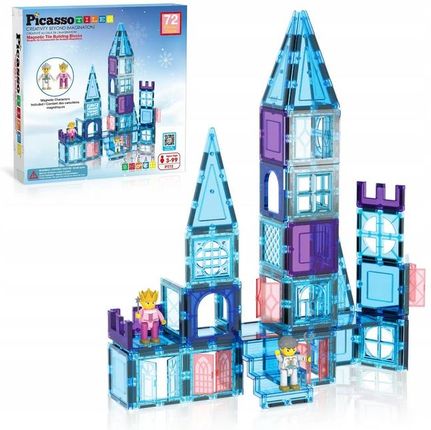 Picassotiles Klocki Magnetyczne Konstrukcyjne 72El. Zamek Lodu Figurki Duże - zdjęcie 3