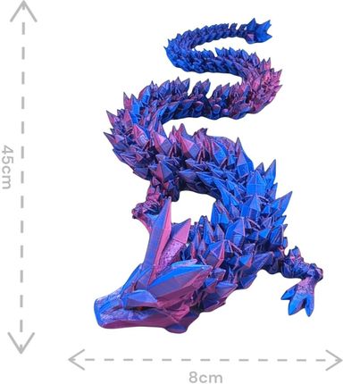 Kryształowy Smok Midi, 45cm Długość, Figurka Przegubowa - zdjęcie 4