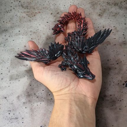 Kryształowy Smok ze Skrzydłami Mini, 23cm Długość, Figurka Przegubowa - zdjęcie 2