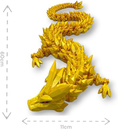 Kryształowy Smok Maxi, 60cm Długość, Figurka Przegubowa - zdjęcie 3