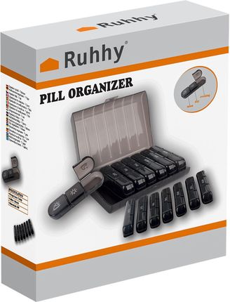 Pojemnik na Leki Pudełko Organizer Kasetka Tabletki 7 dni Trzy Pory Dnia RUHHY - zdjęcie 4