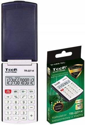 Toor Electronic Kalkulator Kieszonkowy 12-Pozycyjny Z Klapką (TR277K) - zdjęcie 4