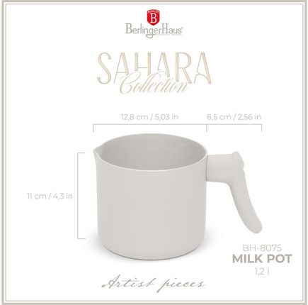 GARNEK TYTANOWY DO MLEKA 1,2L BERLINGER HAUS BH-8075 SAHARA - zdjęcie 4