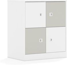 Entelo Szafa Blox Colours 70 2PP 4F1 706x466x813 korpus biały/2x front biały i 2x front jasny szary