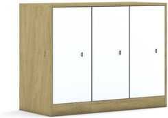 Entelo Szafa Blox Base 110 2PP 3F2 1049x466x813 korpus dąb/3x front biały