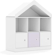 Entelo Regał Blox Colours 110 2PP 3F1 z daszkiem 1049x466x1223 korpus biały/2x front biały i 1x front pastelowy fioletowy wariant 3