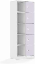 Entelo Regał Blox Colours 70 5PP 5F1 706x466x1869 korpus biały/5x front pastelowy fioletowy wariant 3