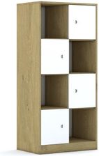 Entelo Regał Blox Base 70 4PP 4F1 706x466x1517 korpus dąb/4x front biały wariant 3