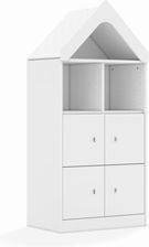 Entelo Regał Blox Base 70 3PP 4F1 z daszkiem 706x466x1575 korpus biały/4x front biały