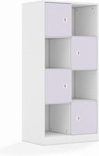 Entelo Regał Blox Colours 70 4PP 4F1 706x466x1517 korpus biały/4x front pastelowy fioletowy wariant 2