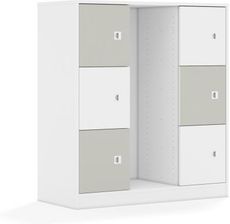Entelo Regał na pojemniki Blox Colours 110 3PG 6F1 1049x466x1165 korpus biały/3x front biały i 3x front jasny szary