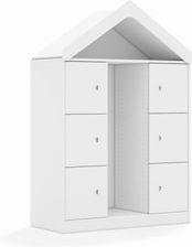 Entelo Regał na pojemniki Blox Base 110 3PG 6F1 z daszkiem 1049x466x1575 korpus biały/6x front biały