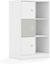 Entelo Regał Blox Colours 70 3PP 3F1 706x466x1165 korpus biały/2x front biały i 1x front pastelowy fioletowy wariant 2