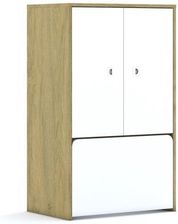 Entelo Regał Blox Base 70 3P 2F2 ze skrzynią 706x466x813 korpus dąb/2x front biały
