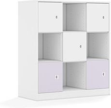 Entelo Regał Blox Colours 110 3PP 5F1 1049x466x1165 korpus biały/3x front biały i 2x front pastelowy fioletowy