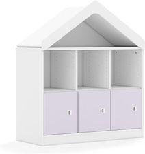 Entelo Regał Blox Colours 110 2PP 3F1 z daszkiem 1049x466x1223 korpus biały/3x front pastelowy fioletowy wariant 3